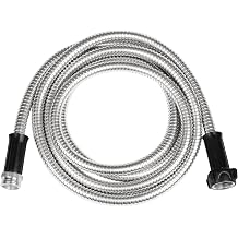 Short Garden Hose Metal Water hose Heavy Duty Stainless Steel Hose with Metal Fittings Flexible Lightweight Hose Puncture Proof for Yard, Outdoors, Rv Unexpandable, 5FT