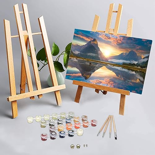 Kits de pintura por números para adultos principiantes y niños, el Parque Nacional Milford Sound Fiord Fiordland Nueva Zelanda DIY Kit de pintura al