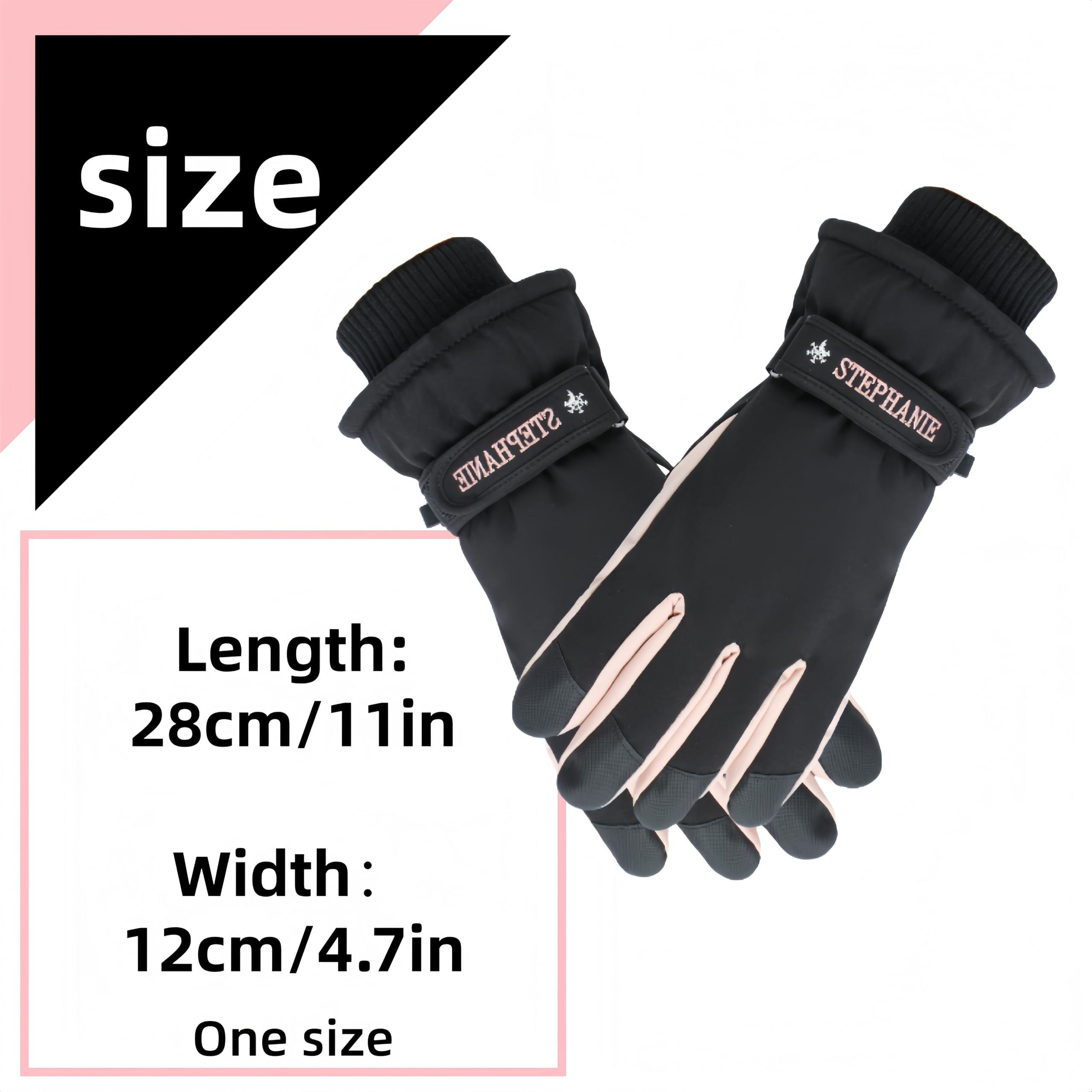 Guantes impermeables para pantalla táctil de invierno para mujer y hombre cálidos de esquí