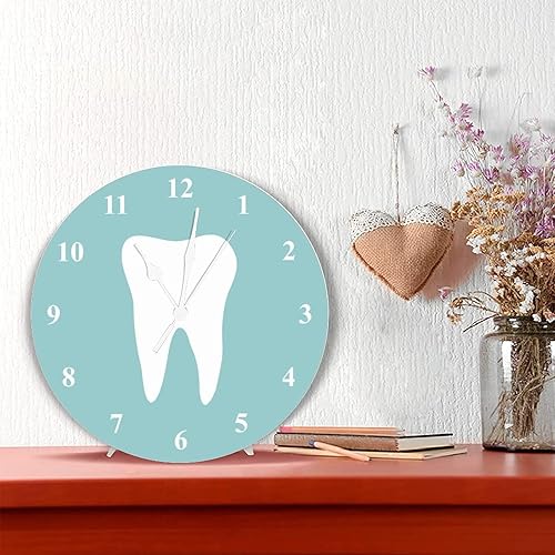 Miniatura 4 de Reloj de escritorio para dentistas con dientes, reloj de pared de PVC, funciona con pilas, silencioso, sin tictac, 12 x 12 pulgadas, decoración de