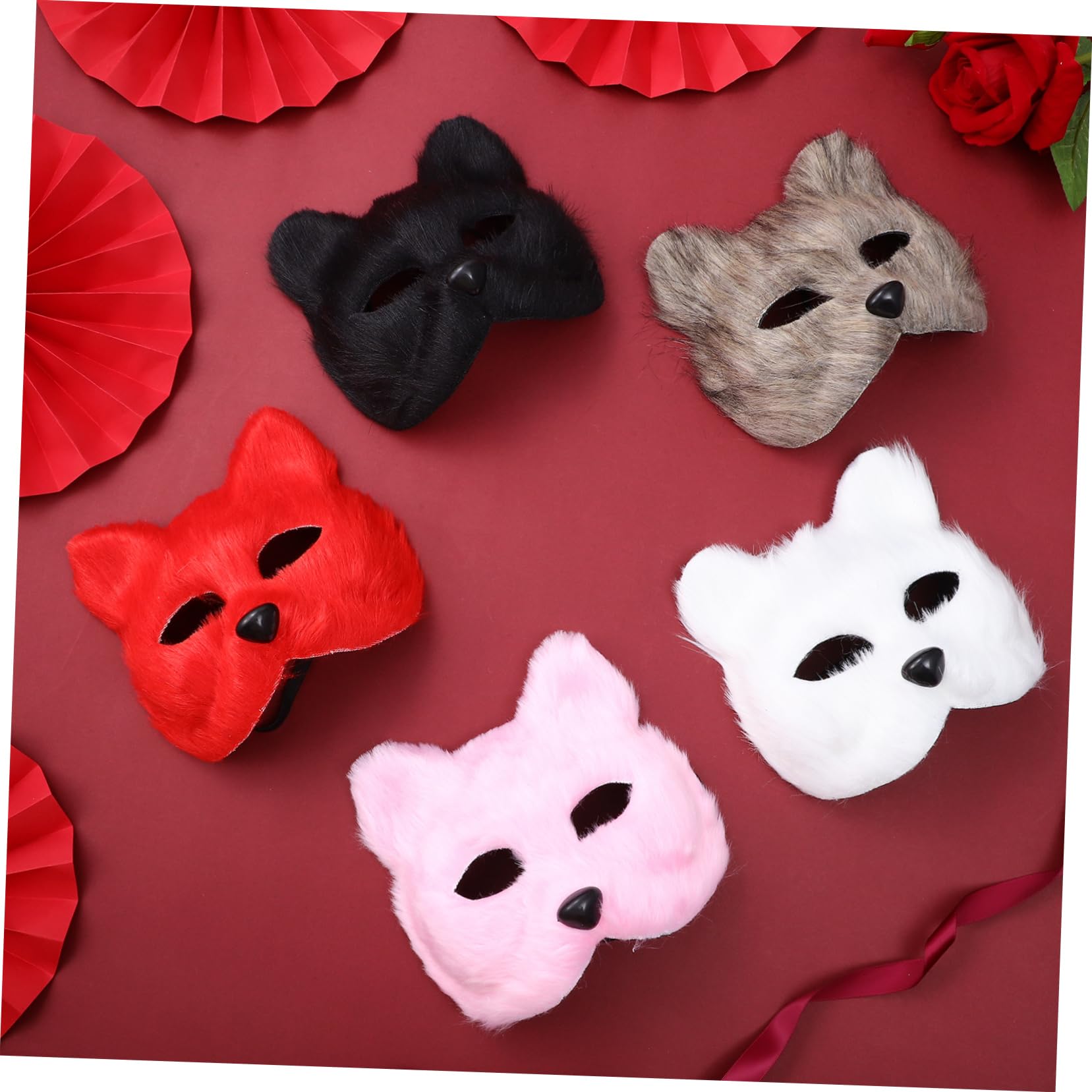 5pezzi Maschera Fox Per Masquerade e Per Halloween e Decorazioni Festive