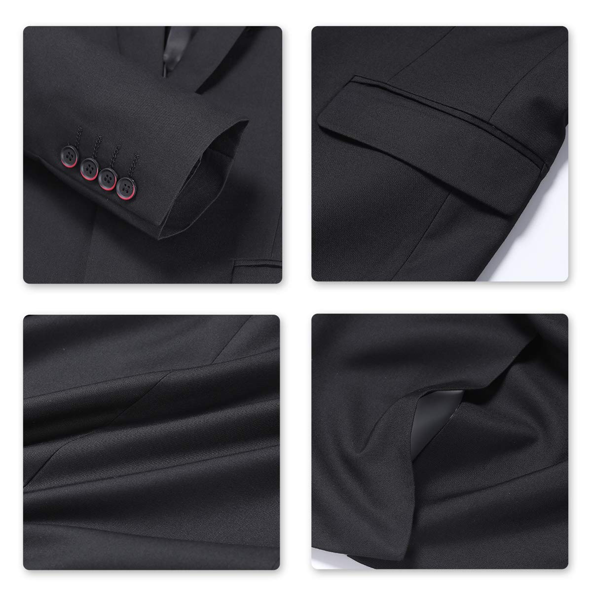 Allthemen Traje de Hombre de 2 Piezas Monocolor con un botón y Abertura en la Parte Trasera (Blazer + Pantalones)