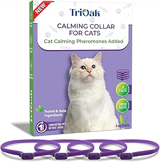 4 Pack Calming Collar for Cats, Cat Calming Collar, All New Calming Pheromone Collar for Cats, Cat Pheromone Collar, Cat Calming Collar for Anxiety, Efficient Relieve Anxiety and Stress