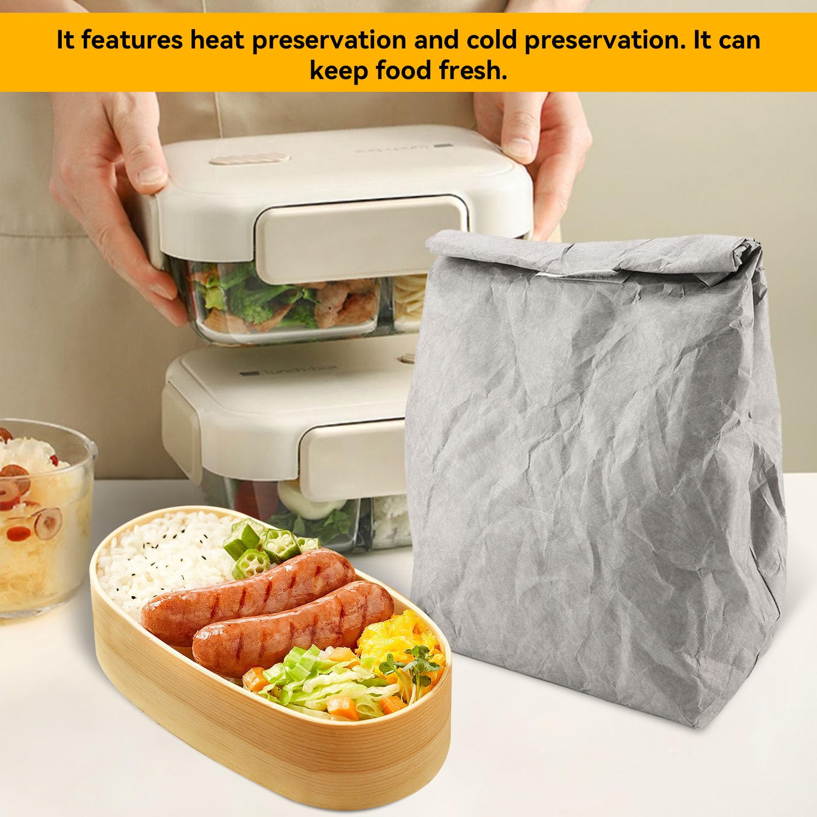 Lunchtas Herbruikbare Waterdichte Lunch Tote Bag Geïsoleerde Draagbare Zachte Koelere Lunchtas voor Vrouwen, Mannen, School, Kantoor