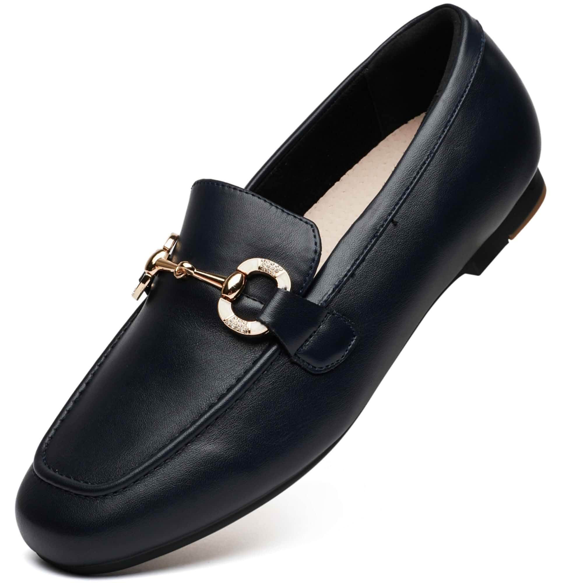DeYashopin Womens Loafers Shoes Fashion Low Heel Slip on Shoes Comfortable Driving Flats