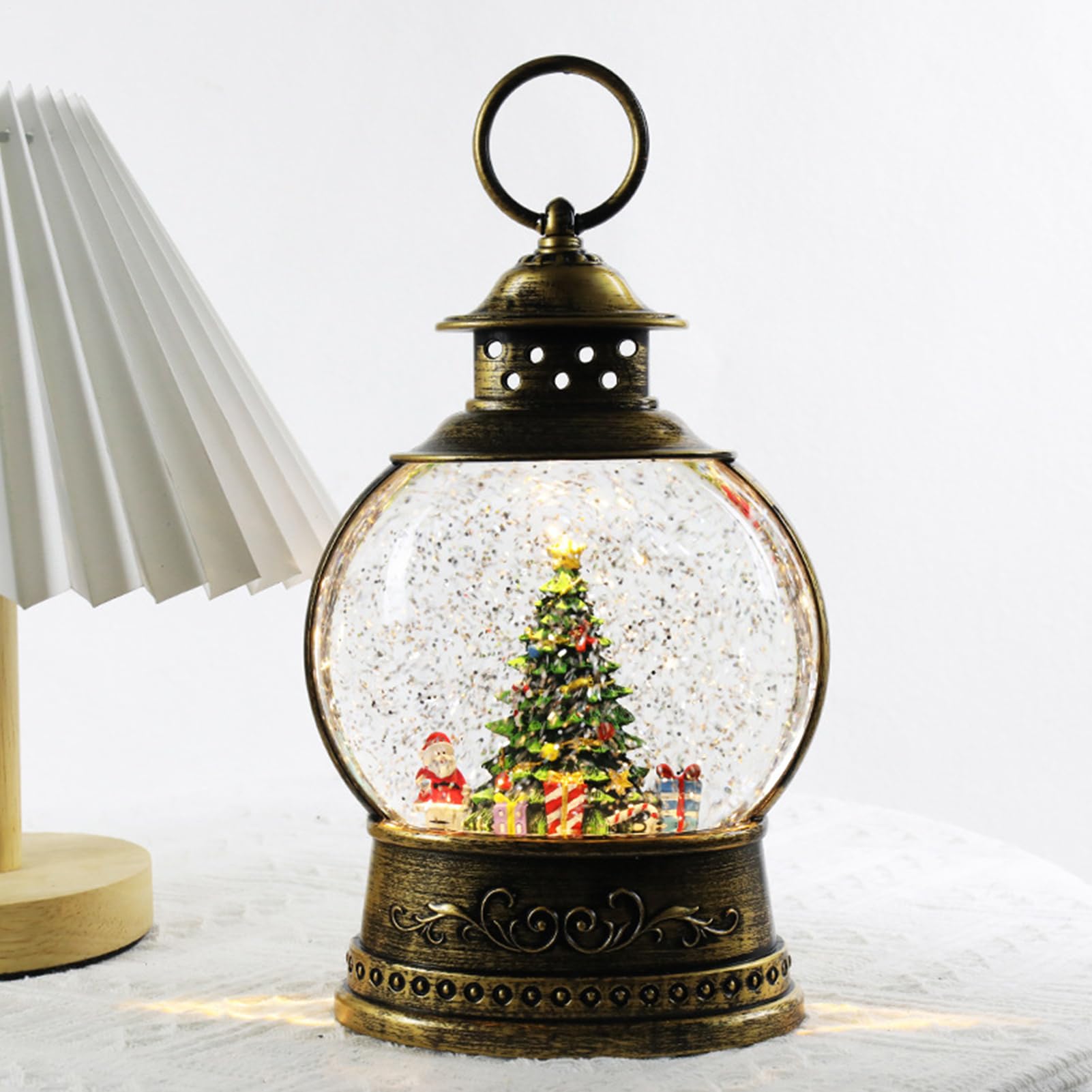 Globo Di Neve Musicale Natalizio Ornamento Natalizio A Batteria E USB | Carillon Musicale con di Neve per le Feste Decorazione Natalizia Interni Esterni Feste Famiglia Camera Soggiorno Caminetto