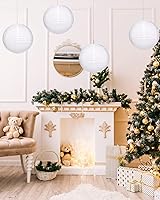 Vista 4 de Vastar 12 linternas de papel, linterna de papel redonda de 6, 8 y 10 pulgadas, linternas de papel chinas japonesas para decoraciones de fiestas