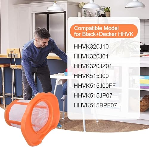 Miniatura 2 de Jajadeal HHVKF10 - Filtro para aspiradora Black and Decker HHVK320J10 HHVK320J61 HHVK320JZ01 HHVK415B01 filtro de repuesto lavable 6 unidades