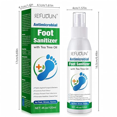 Miniatura 9 de Spray de aceite de árbol de té para pies para control especial del aroma y alivio de la picazón, ambientador natural de pies y zapatos, secado