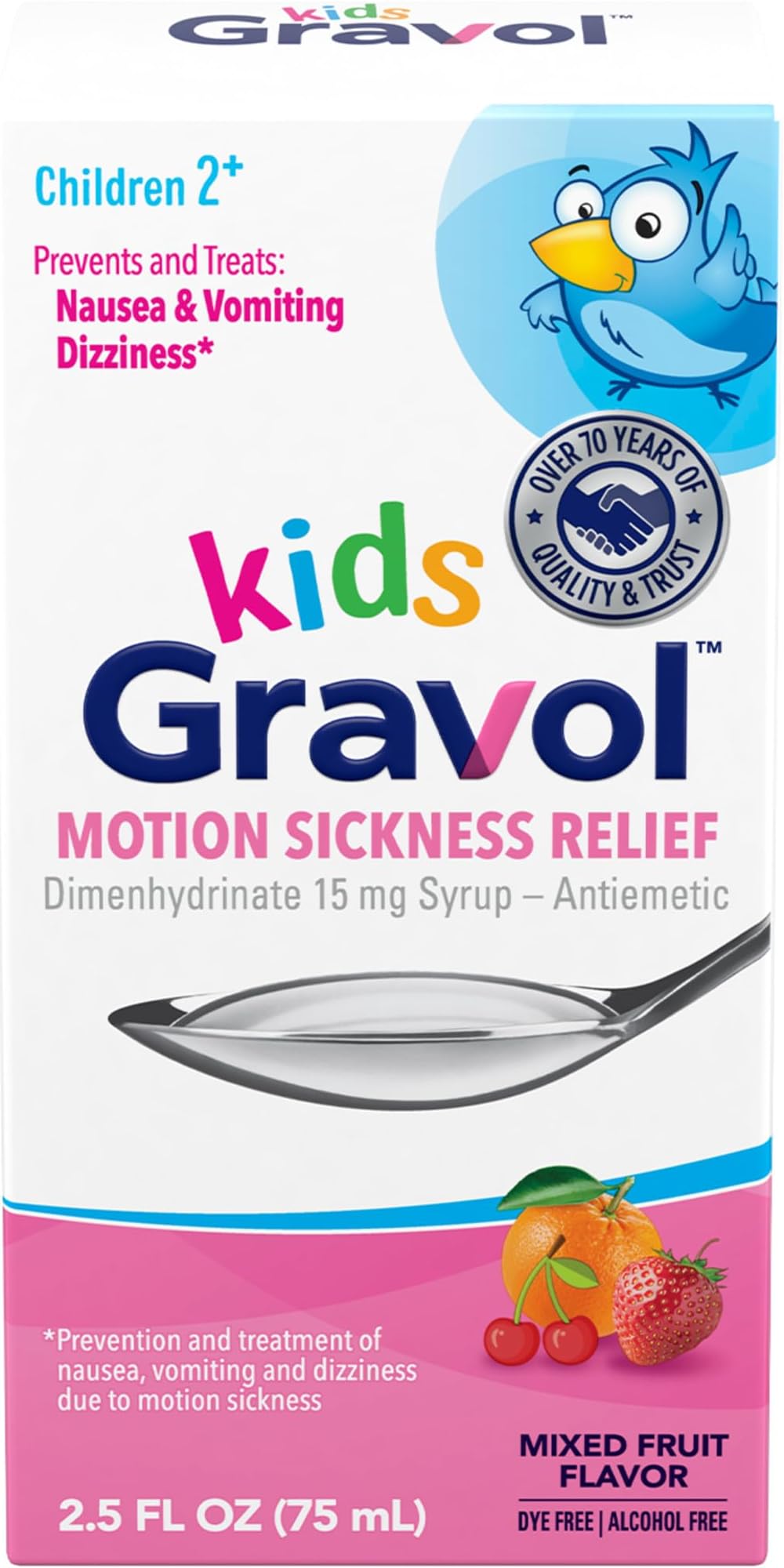 Kids Liquid for Motion Sickness Prevention and Relief, 2.5 FL OZ (75 mL)​