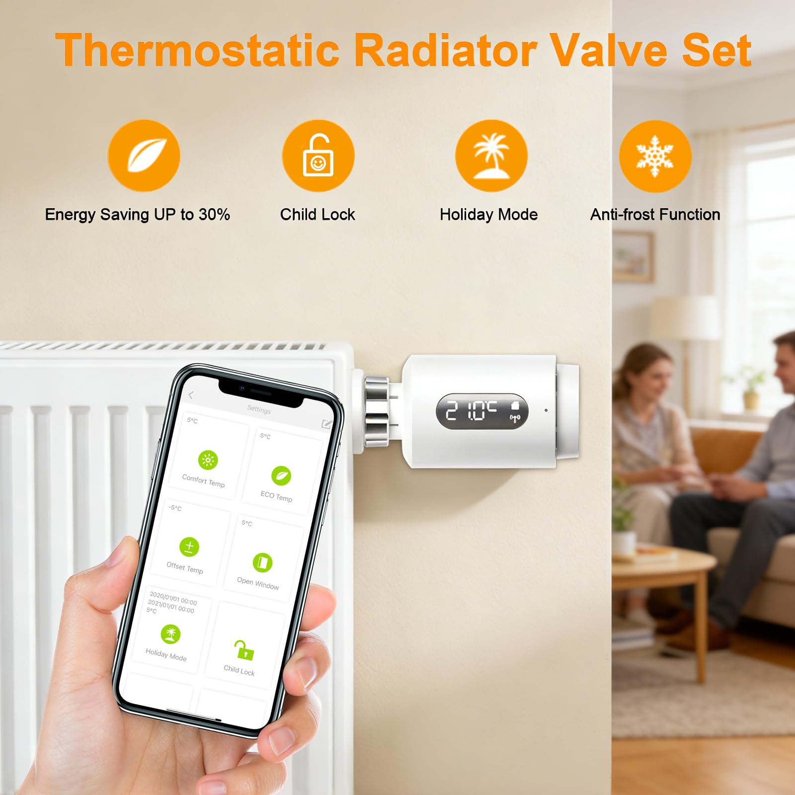 ANTELA Termostato smart per termosifone | Valvola Termostatica Intelligente Wifi, Gestione Smart del Riscaldamento, via Smart Life APP