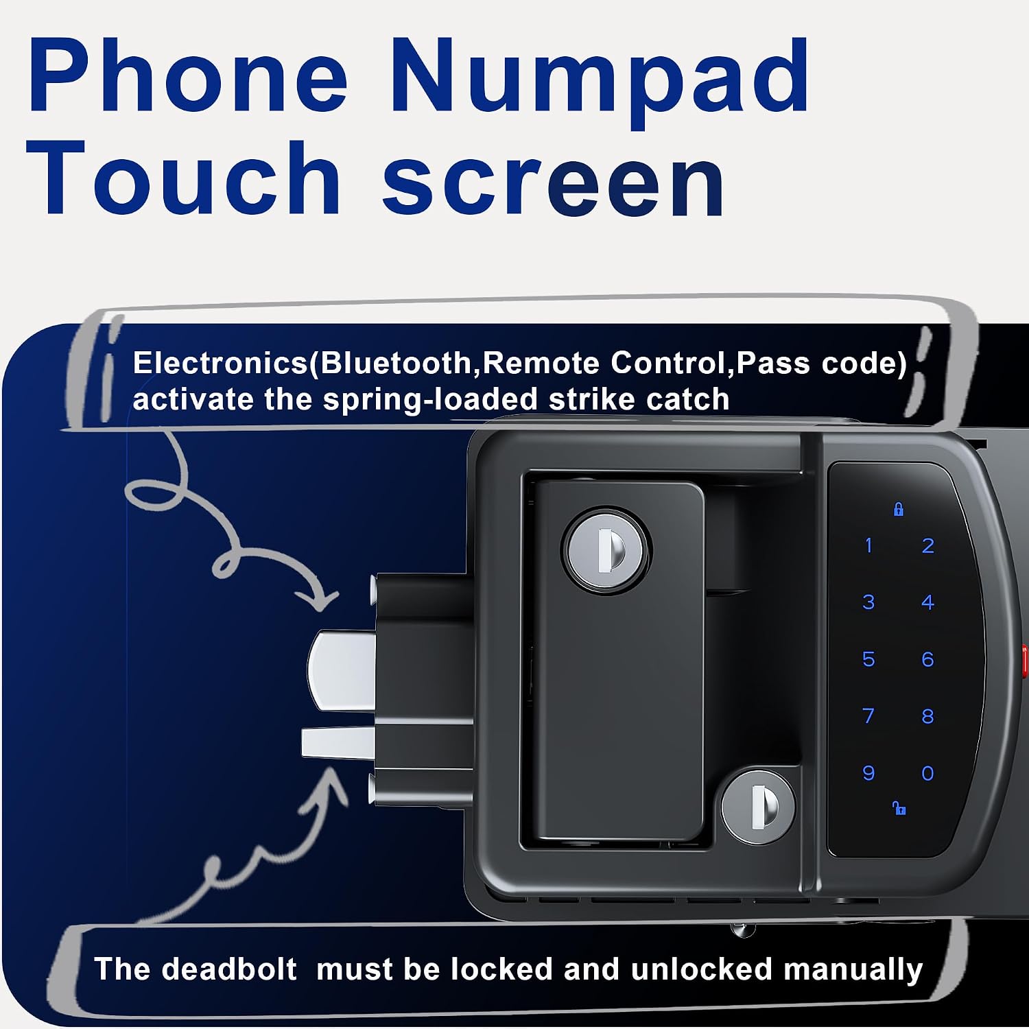 RV Keyless Entry Door Lock with Bluetooth Remote and Keypad for Camper image 3