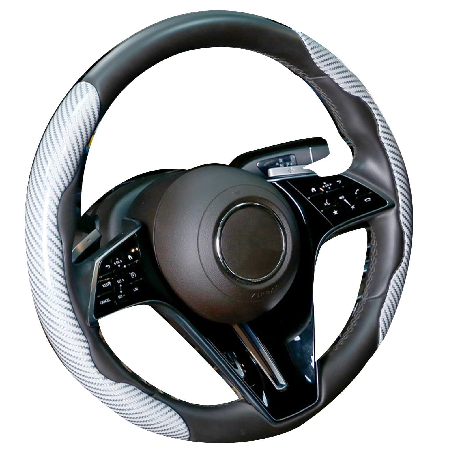 YBZNCASC Steering Wheel Cover, for VW ID.7 (ID7) Tourer/Kombi 2023-2025 Car Steering Wheel Protector Anti Slip Breathable Comfortable Grip Automotive Interior Accessories,B