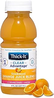 Thick-It Clear Advantage Mildy Thick Orange Juice, Nectar Consistency, Ready-to-Drink, Digestible Swallowing Aid, Hydration on the Go, Convenient & Ready-to-Use, 8 oz Bottle (24 Pack)