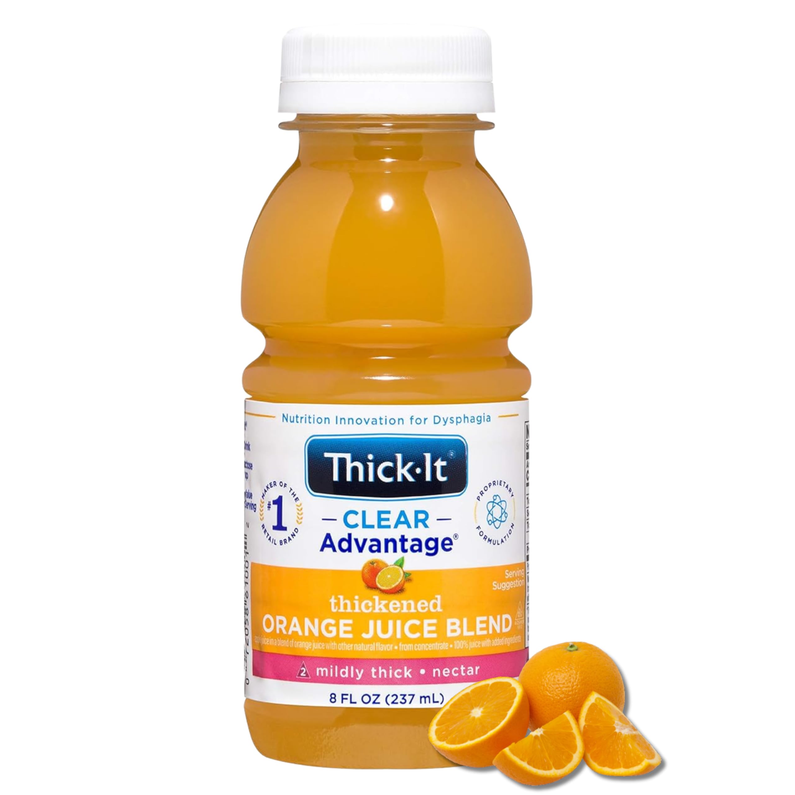 Thick-It Clear Advantage Mildy Thick Orange Juice, Nectar Consistency, Ready-to-Drink, Digestible Swallowing Aid, Hydration on the Go, Convenient &
