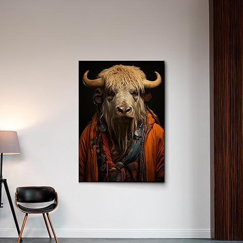 Vista 6 de printable wall art, aesthetic room decor, fireplace mantel art, nursery wall decor, yak printing art, yak