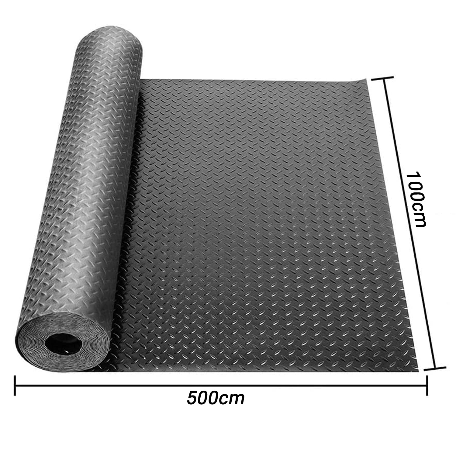 Tappetino in gomma al metro, 100 x 500 cm | Tappetino protettivo antiscivolo per garage, spessore 3 mm