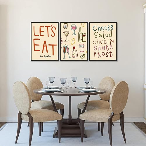 Miniatura 3 de 3 botellas de alcohol retro coloridas para bebidas, animaciones, arte de pared, pinturas de Let's Eat, impresiones de carteles de letras de cóctel