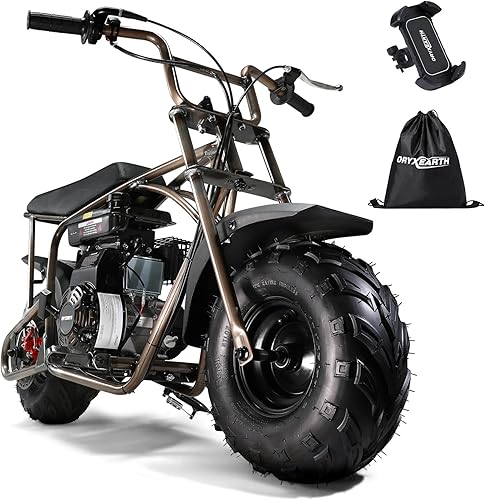 Miniatura 16 de Oryxearth Mini bicicleta de tierra todoterreno de 105cc de 4 tiempos, 28mph, a gasolina con transmisión automática y arranque de tirón para adultos