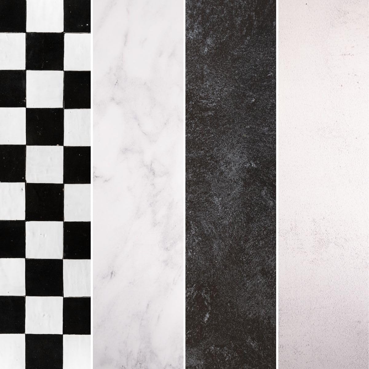 Bessie Bakes Black Style Roll-Up Packs with- Textured Paint, Soapstone, Square Moroccan Tiles with Gold Lines, Stone