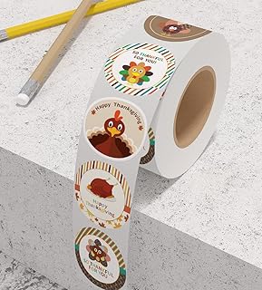 500 Pcs Thanksgiving Stickers Turkey Stickers Funny Round Thanksgiving Turkey Decals for Holiday Party Favors Supplies (style 2)