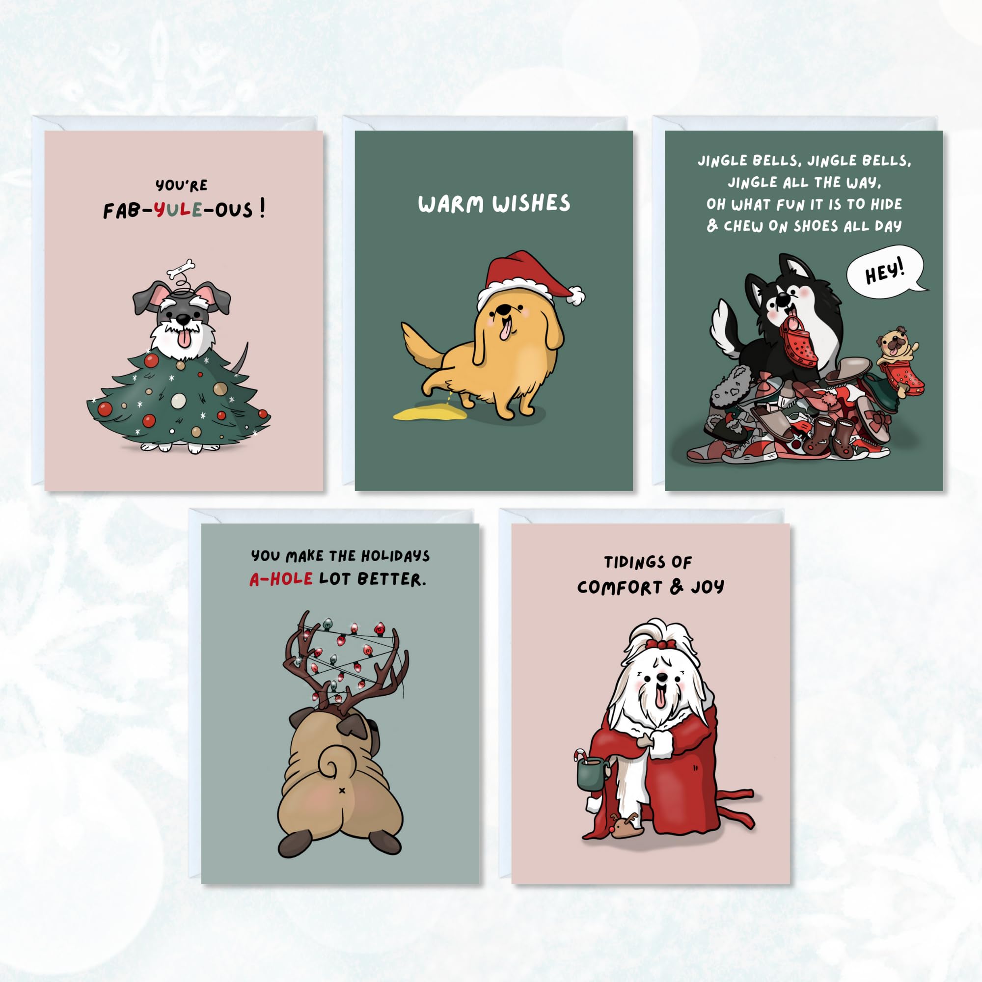 Printable Christmas Card From Dog, Funny Dog Christmas Card Digital, Dog Mom, Dog Dad Christmas Card, 5x7 Greeting Card, Printable Envelope - View #9