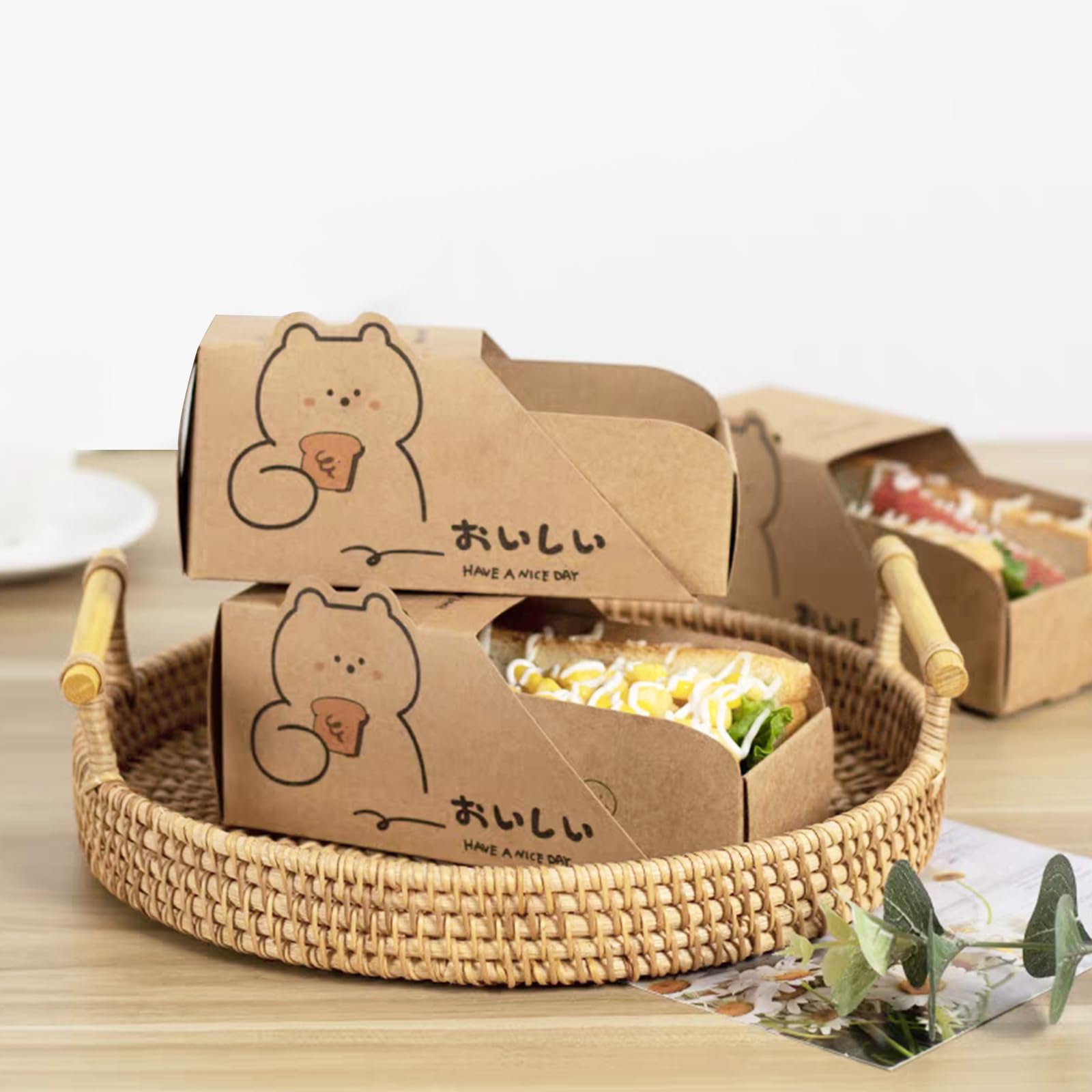 Amazon.co.jp: seimeinoki サンドイッチケース 使い捨て クラフト紙