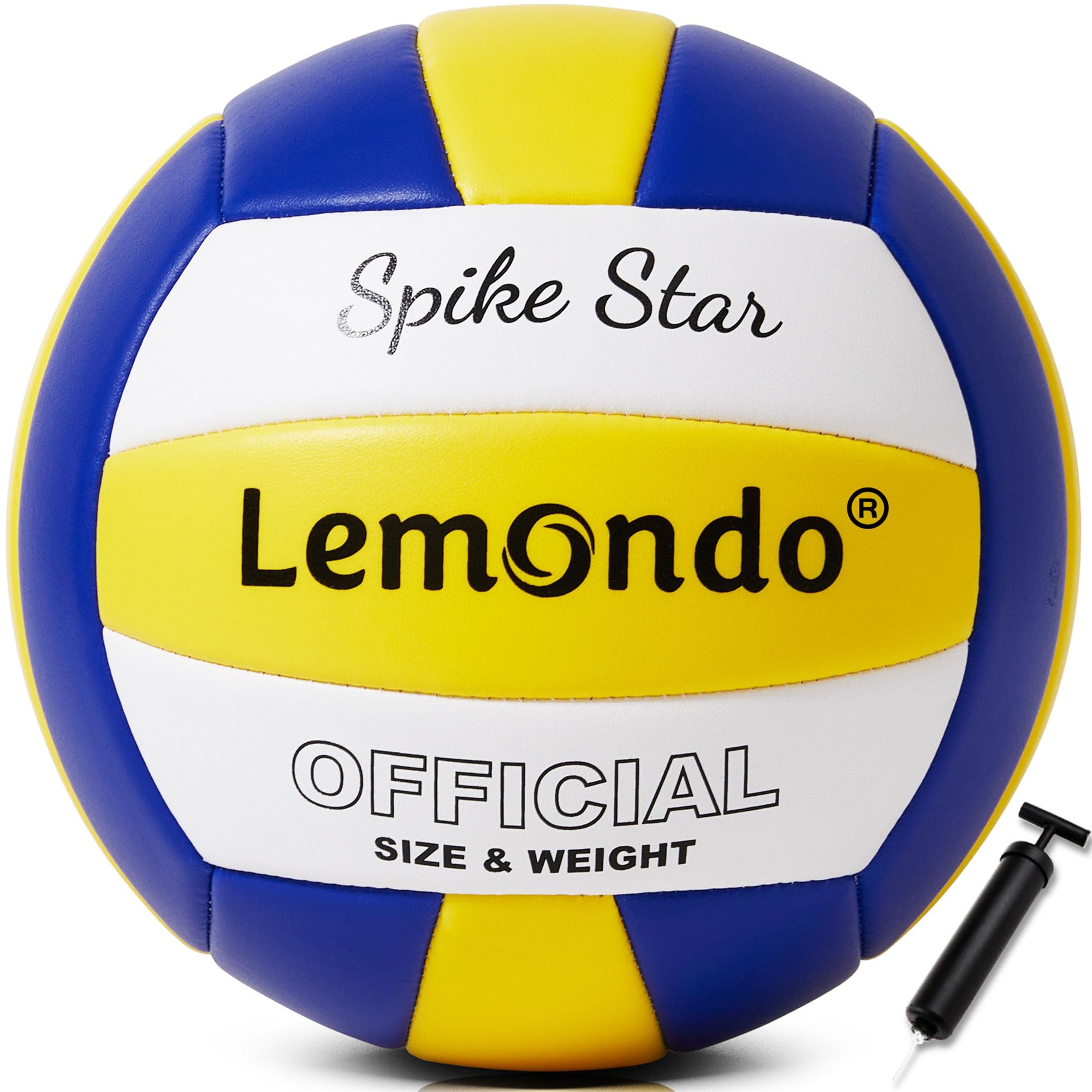 Lemondo Volleyball PU Weich Beachvolleyball Soft Wasserfest mit Pumpe Indoor Outdoor Wasserball Ball für Spiel Training Strand Bälle(mit Pumpe)