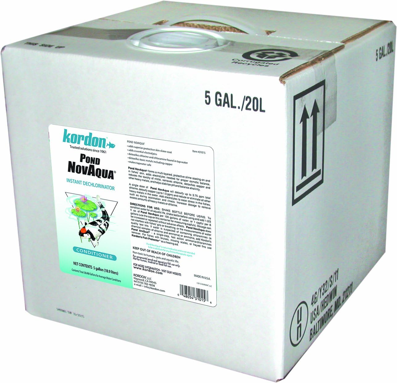 KORDON #31015 Pond Novaqua Liquid for Aquarium, 5-Gallon