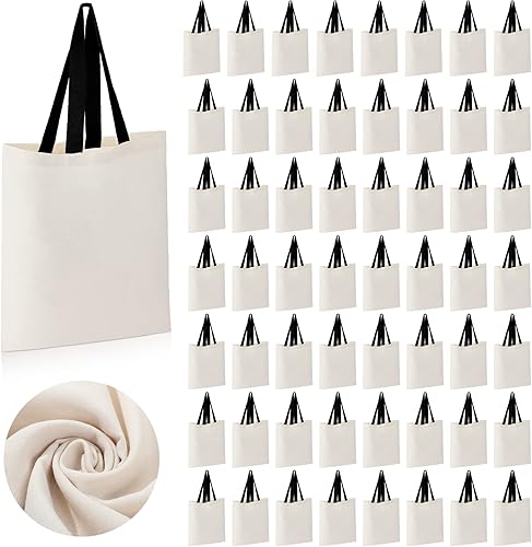 Miniatura 8 de Roowest 60 bolsas de lona de algodón reutilizables a granel, regalos de agradecimiento a los empleados, bolsas de tela para compras de comestibles