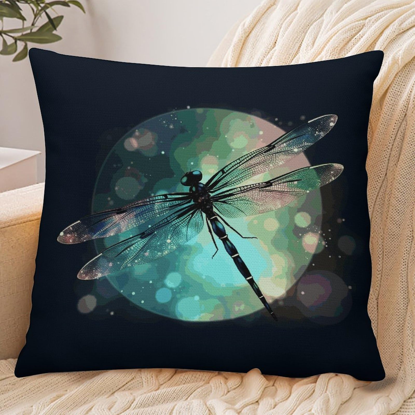 Fekiloot Style Galaxy Animal Dragonfly Pillowcase Pillow Sham Pillow Case