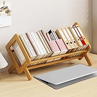 Fox Claw Bamboo Wood Tilting Desktop Bookcase Shelf Organizer - 16" Yellow for Books Magazines Office Home