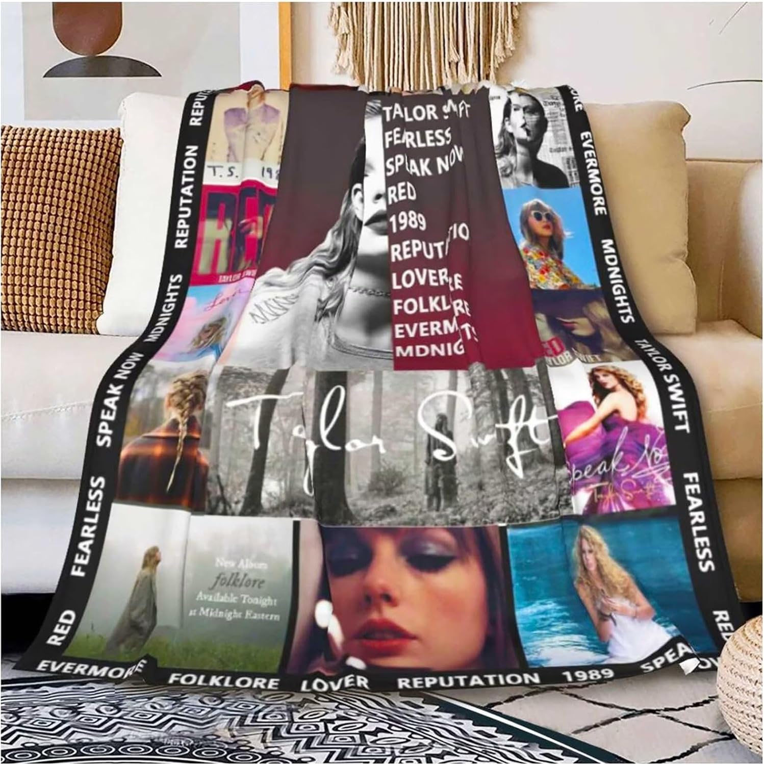 hjuykrf Fans Blanket Throw Flannel Throw Blanket Sofa