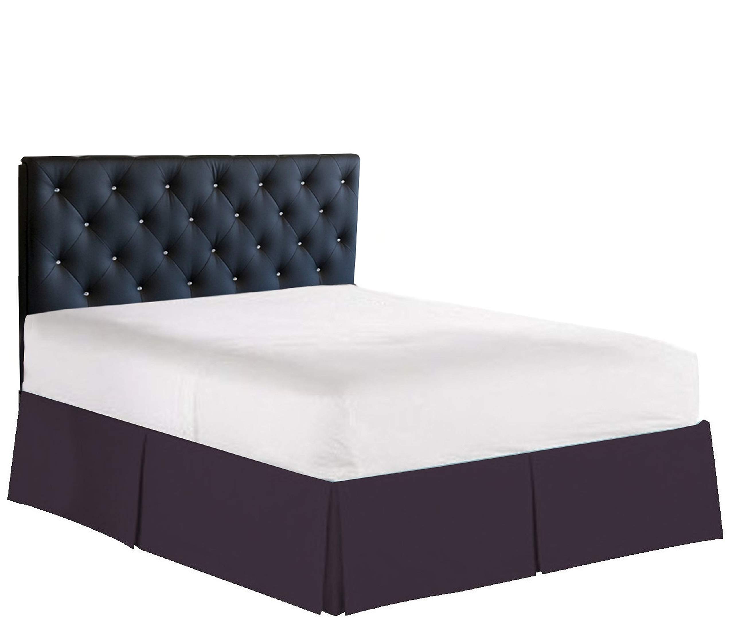 Elegant Comfort1500 Thread Count Wrinkle & Fade Resistant Egyptian Quality Bed Skirt/Dust Ruffle - Pleated Tailored 14inch Drop, Twin, Eggplant-Purple