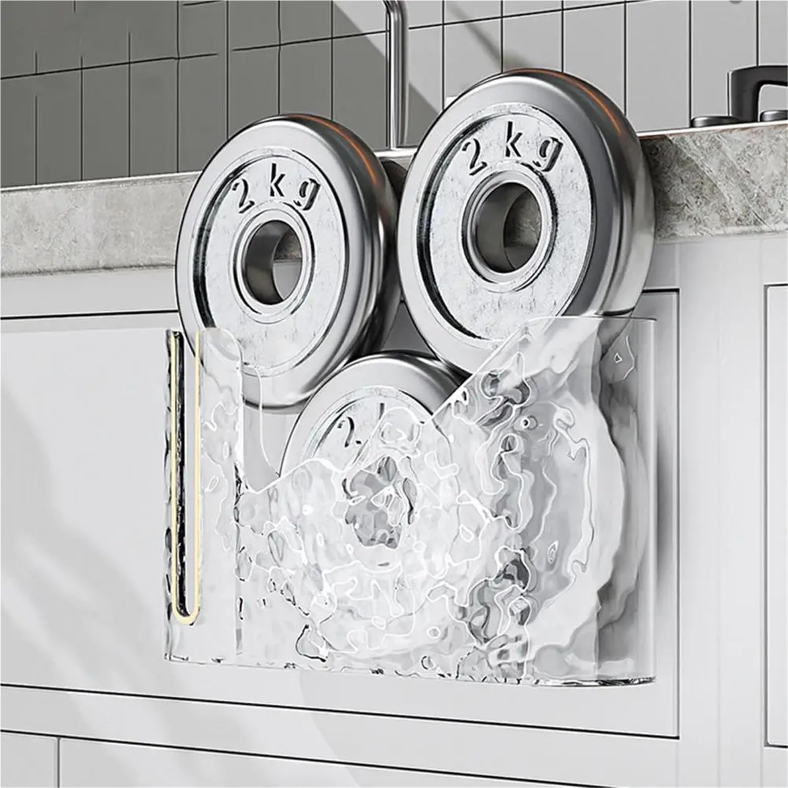 Dispensador De Bolsas De Basura Caja de almacenamiento de bolsas de basura, soporte for bolsa de basura Extra largo, montado en la pared, fácil instalación, caja organizadora de almacenamiento(White)