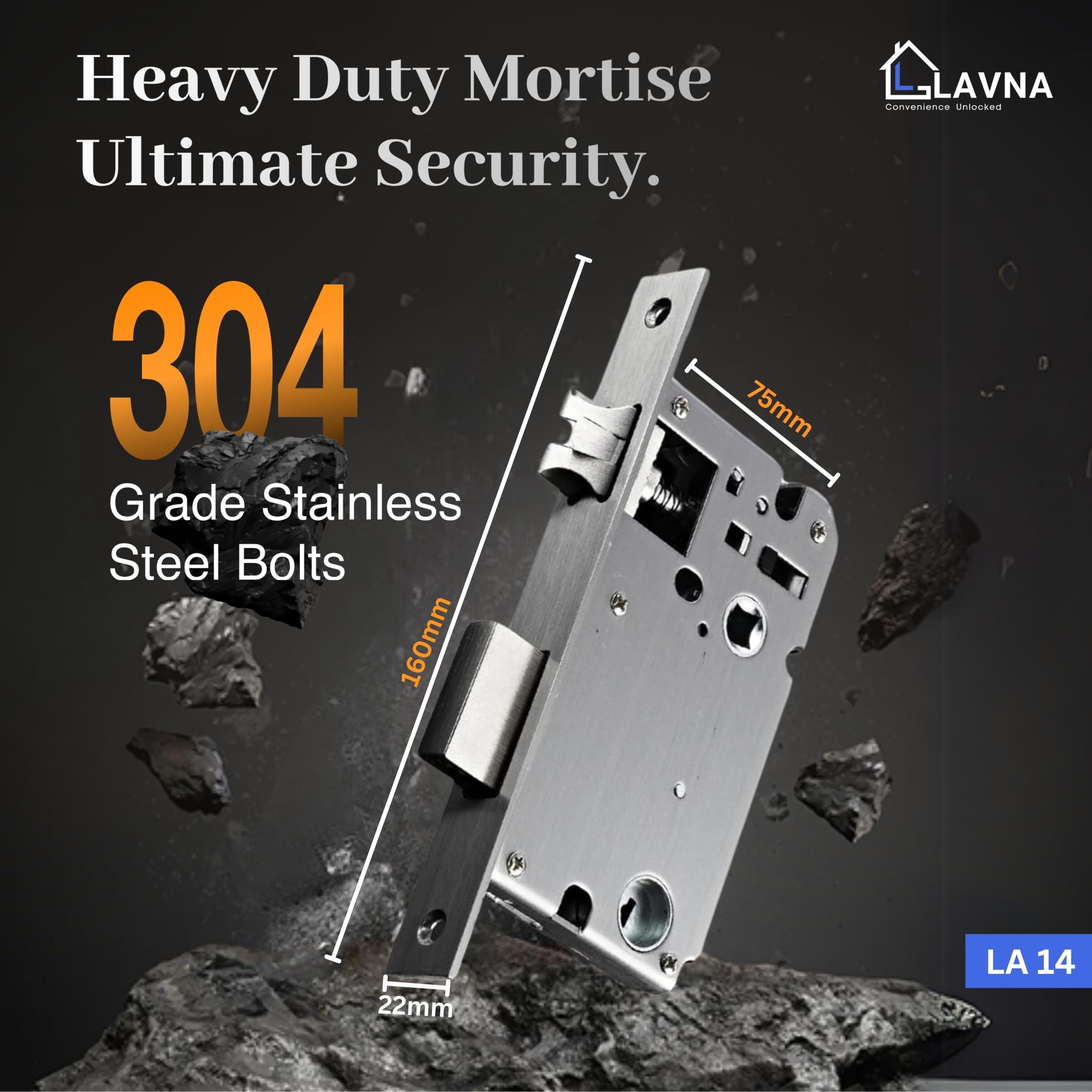 LAVNA Digital Door Lock | 3 Way Access | Fingerprint, Mobile app, Key Access | 2 Locking Bolts | Suitable for 30 mm to 45mm Wooden Door fit with Right N Left Door Side (LA14, Smart) 4