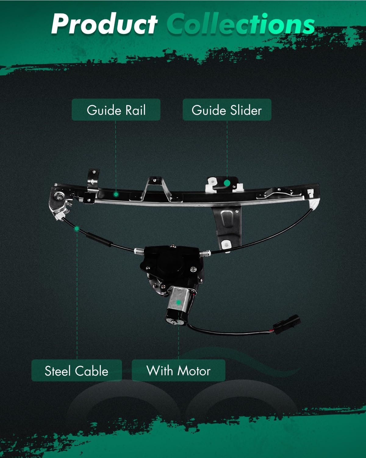 SCITOO Power Window Regulator With Motor fit for 1999 2000 for Jeep Grand for Cherokee Front Left Side 741-552