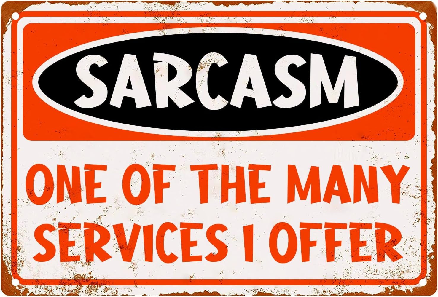 Anceky Funny Sarcastic Metal Tin Sign Wall Decor Man Cave Garage Sarcasm One of The Many Services I Offer Sign Retro Metal Signs For Home Wall Backyard Cafes Bar Man Cave 5.5x8 Inch