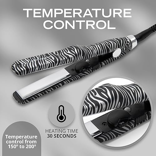 Miniatura 4 de CORIOLISS C Trip Mini  Alisadores de cabello para mujer  Titanio  Plancha plana  Profesional con control de temperatura (Zebra Silver)