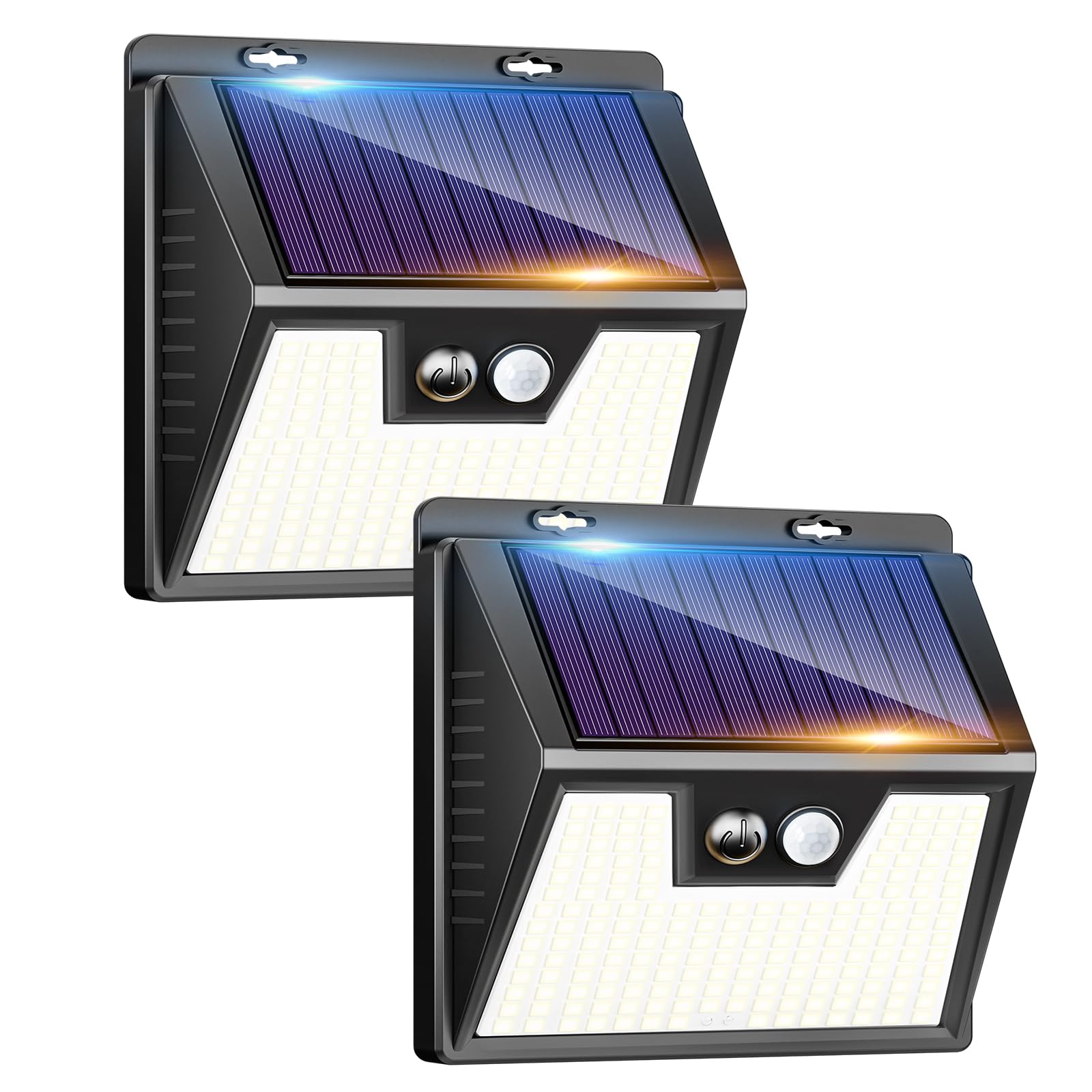 kolpop Luz Solar Exterior potente Blanco frío, [6 Paquete/3 Modos] focos led exterior solares 140 LED, Luz solar exterior con sensor de movimiento Impermeable IP65 foco solar para terraza — view 12