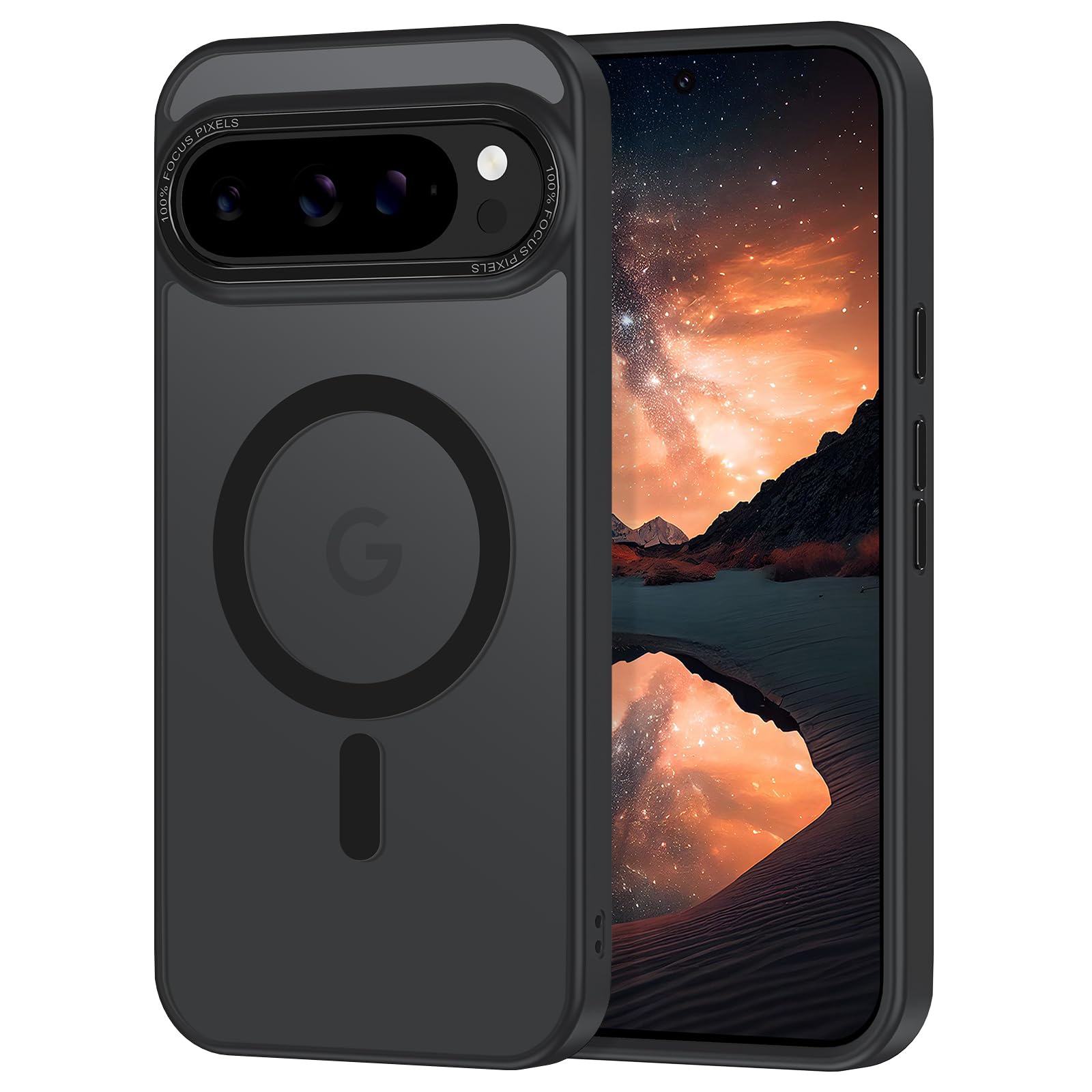 Casehas Magnetic for Google Pixel 9 Pro XL Case, [Military Grade Drop Protection] [Compatible with MagSafe] Shockproof Slim Translucent Matte