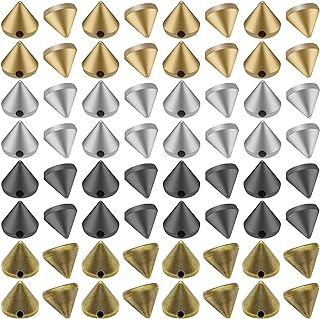 400 Pcs Acrylic Punk Bullet Rivets Cone Spike Studs Beads 8mm Spike Cone Studs Flat Back Punk Spikes for DIY Crafts Studs Sew on or Glue on DIY Garments Bags&Shoes Embellishment(4 Colors)