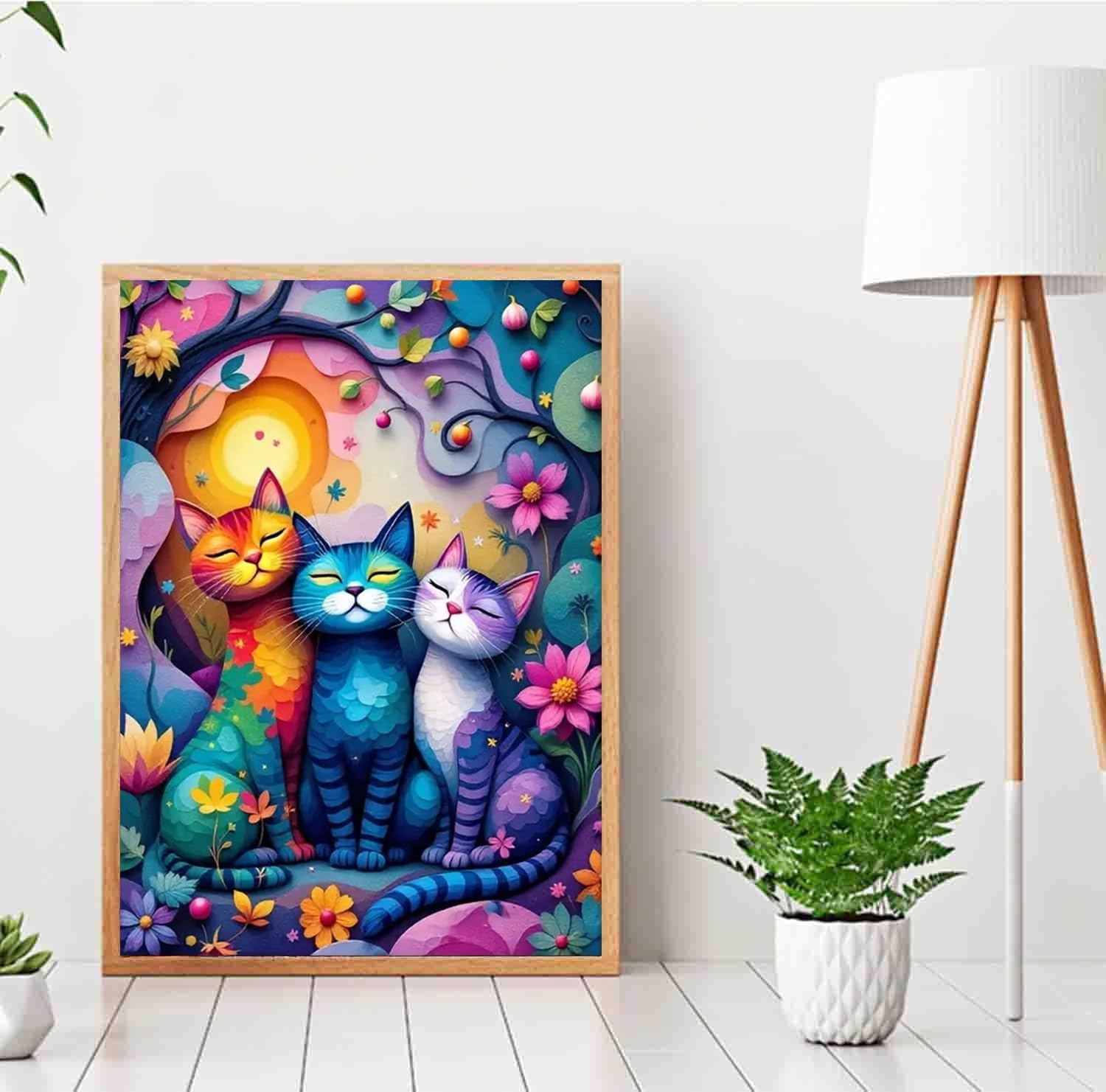 DYAIANGMU Cat Paint by Numbers Kit for Adults Beginners 19.6X15.7inch image 3