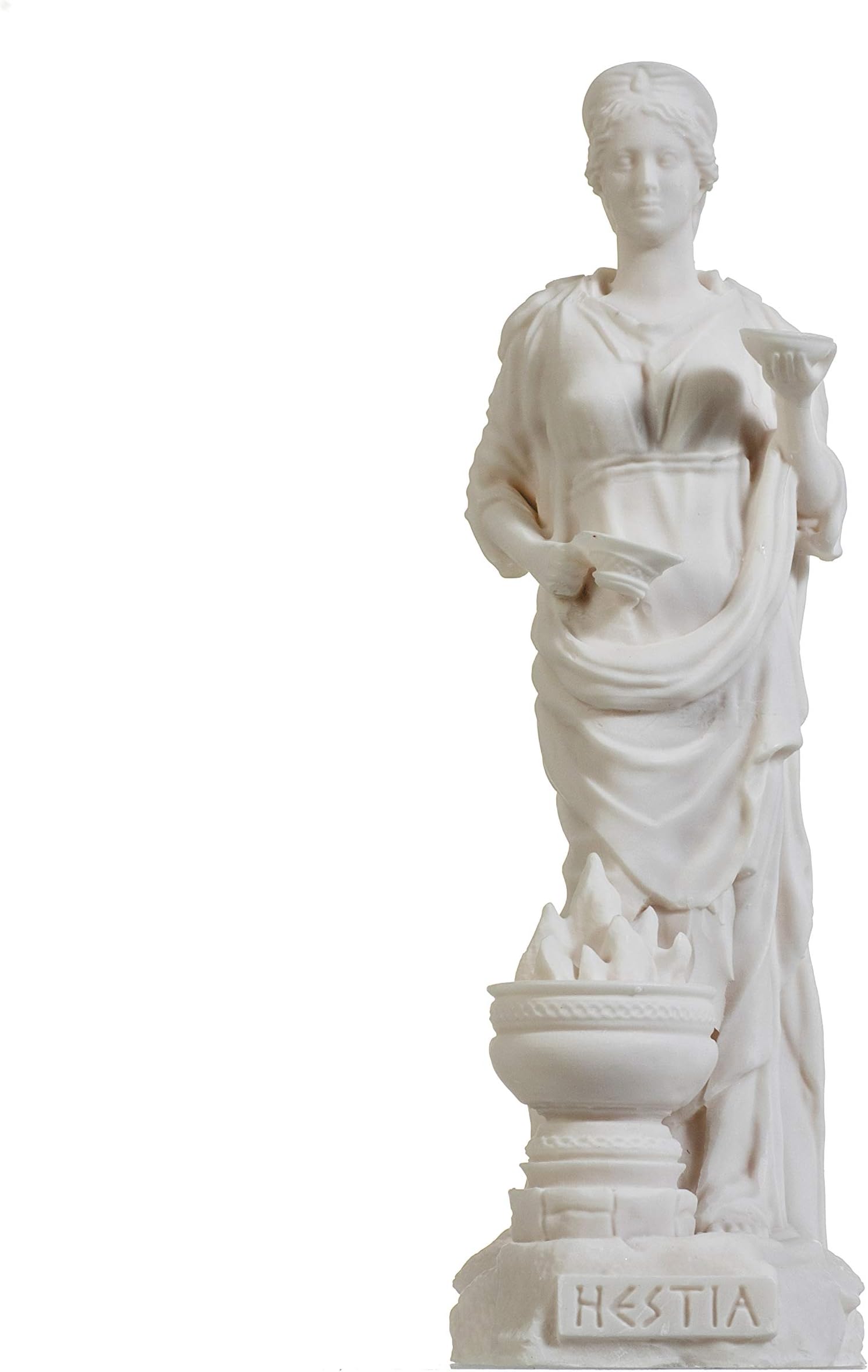 Hestia Goddess of The Hearth, Home Family, and The State Alabaster Statue 8.66"