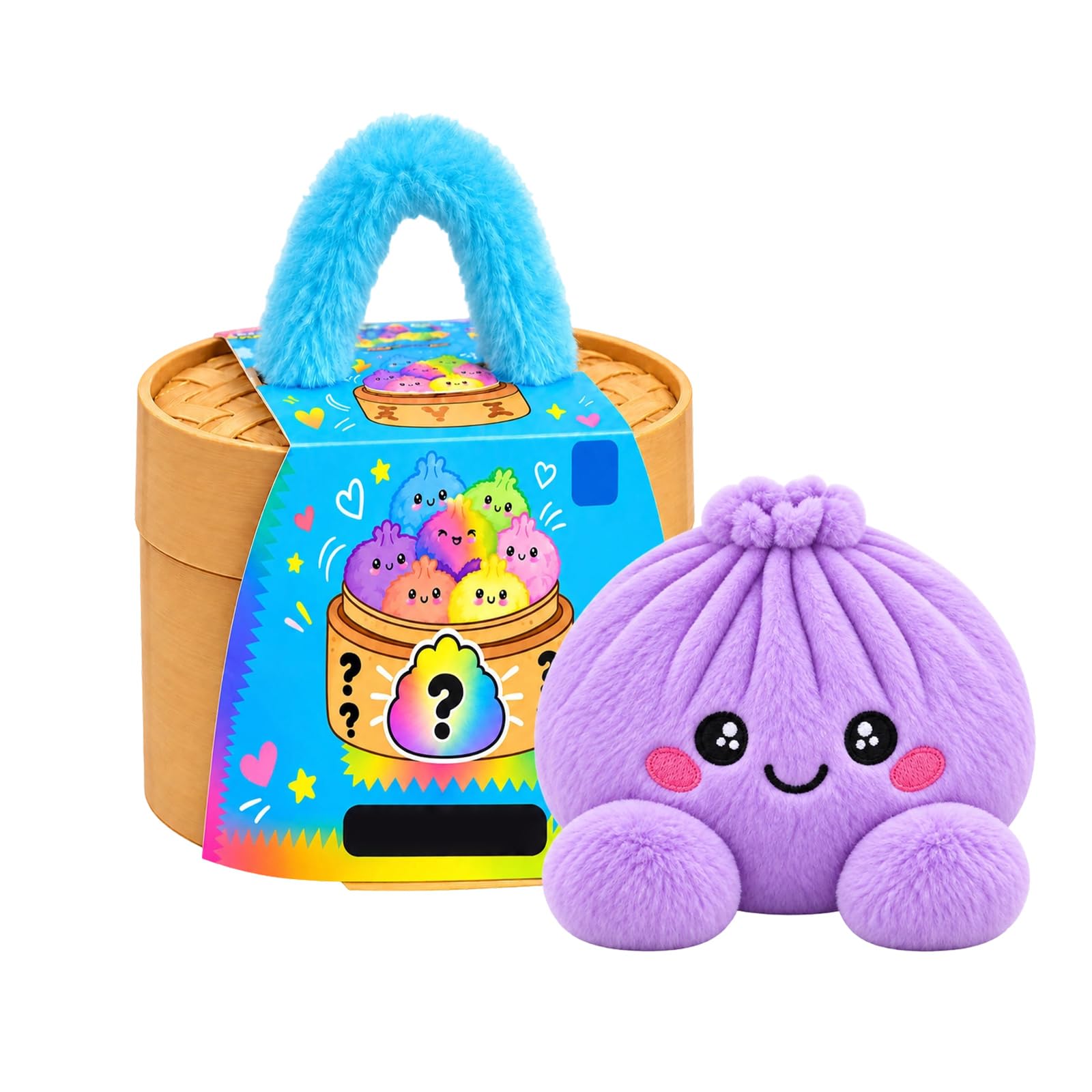 Plush Dumpling Mystery Squishy Bao Bun with Steamer Blind，Purple 3