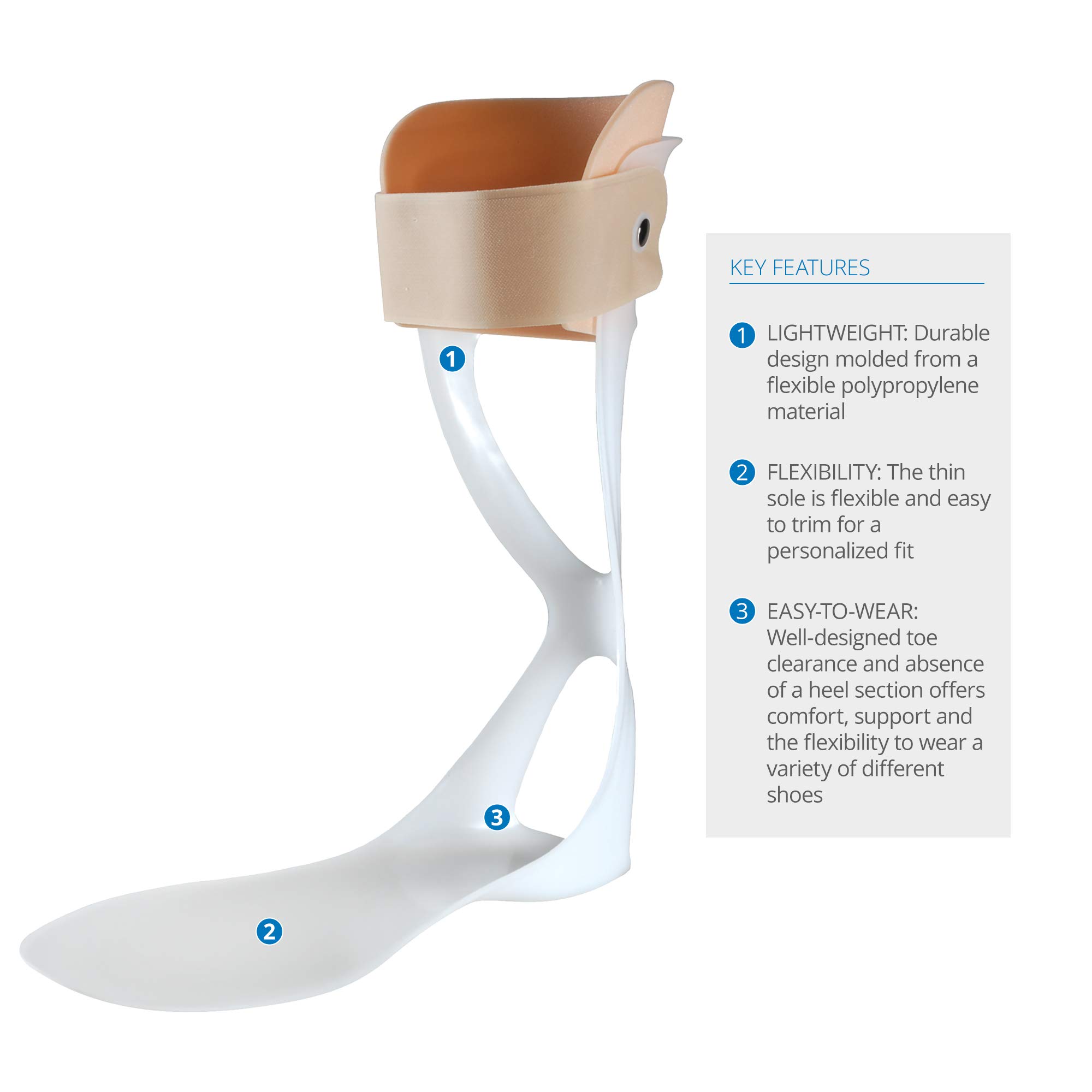 Ossur AFO Leaf Spring for Mild to Moderate Drop Foot AnkleFoot