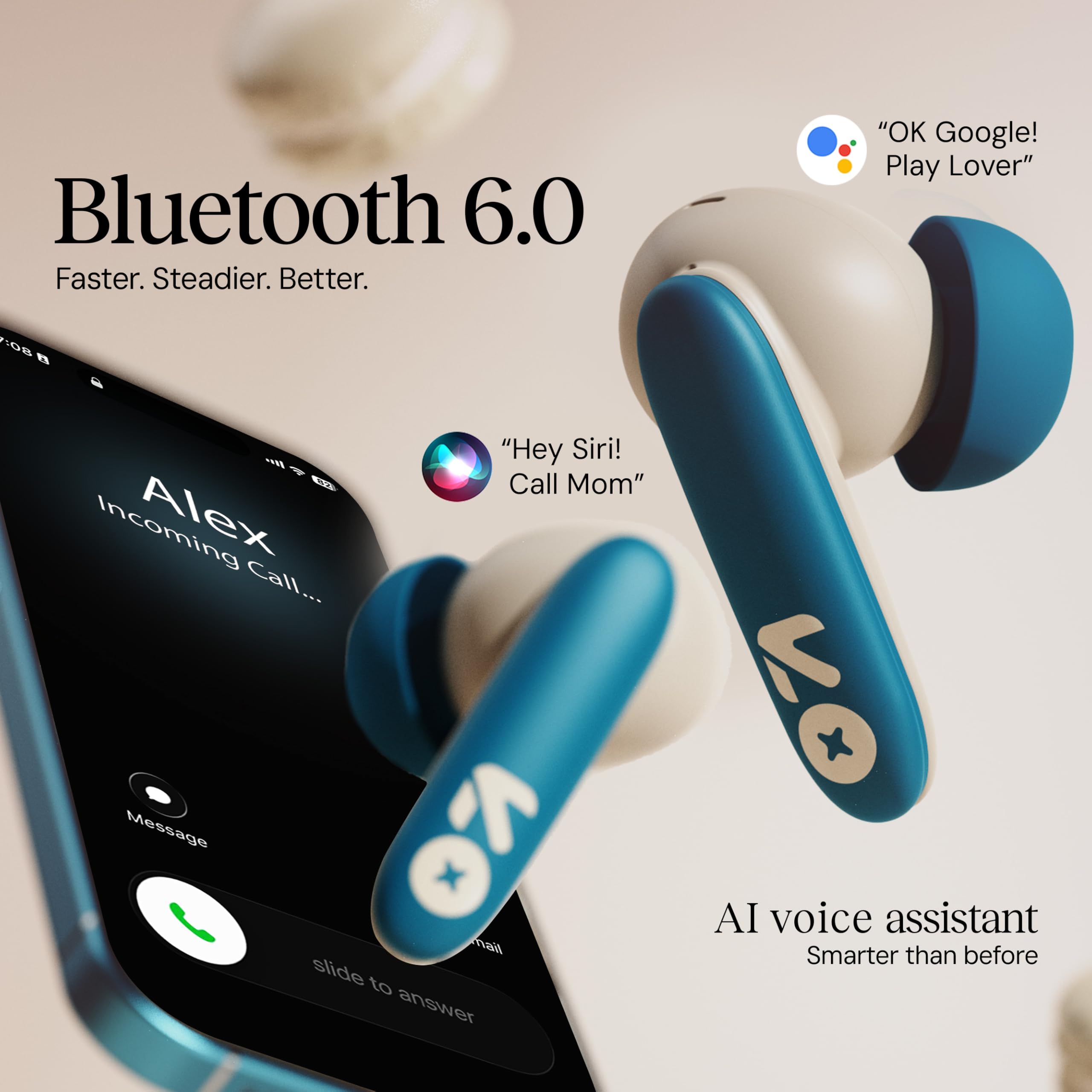 GOBOULT Y1 v2.0 Ear Buds Wireless with 60H Playtime, Zen Quad Mic ENC, 45ms Low Latency, Touch Contorl, Dual Device Pairing, Bluetooth 6.0, 13mm Bass Driver Earbud TWS Wireless Earphone (Blue Teal) — Amazon image 11