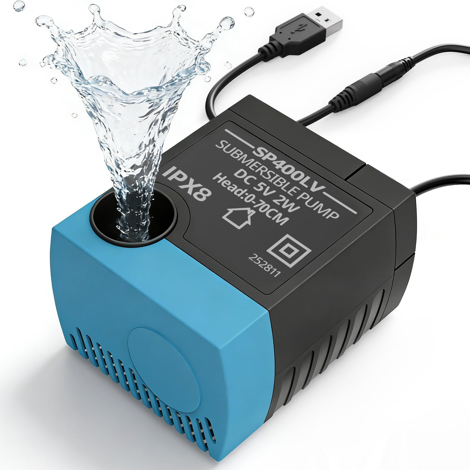 SP-400LV Cat Water Fountain Pump, USB Replacement Pump for Pet Fountains, Quiet Low Voltage, Safe & Easy to Clean,Compatible with Ceramic, Butterfly,Stainless Steel and 360 Dog & Cat Water Dispensers