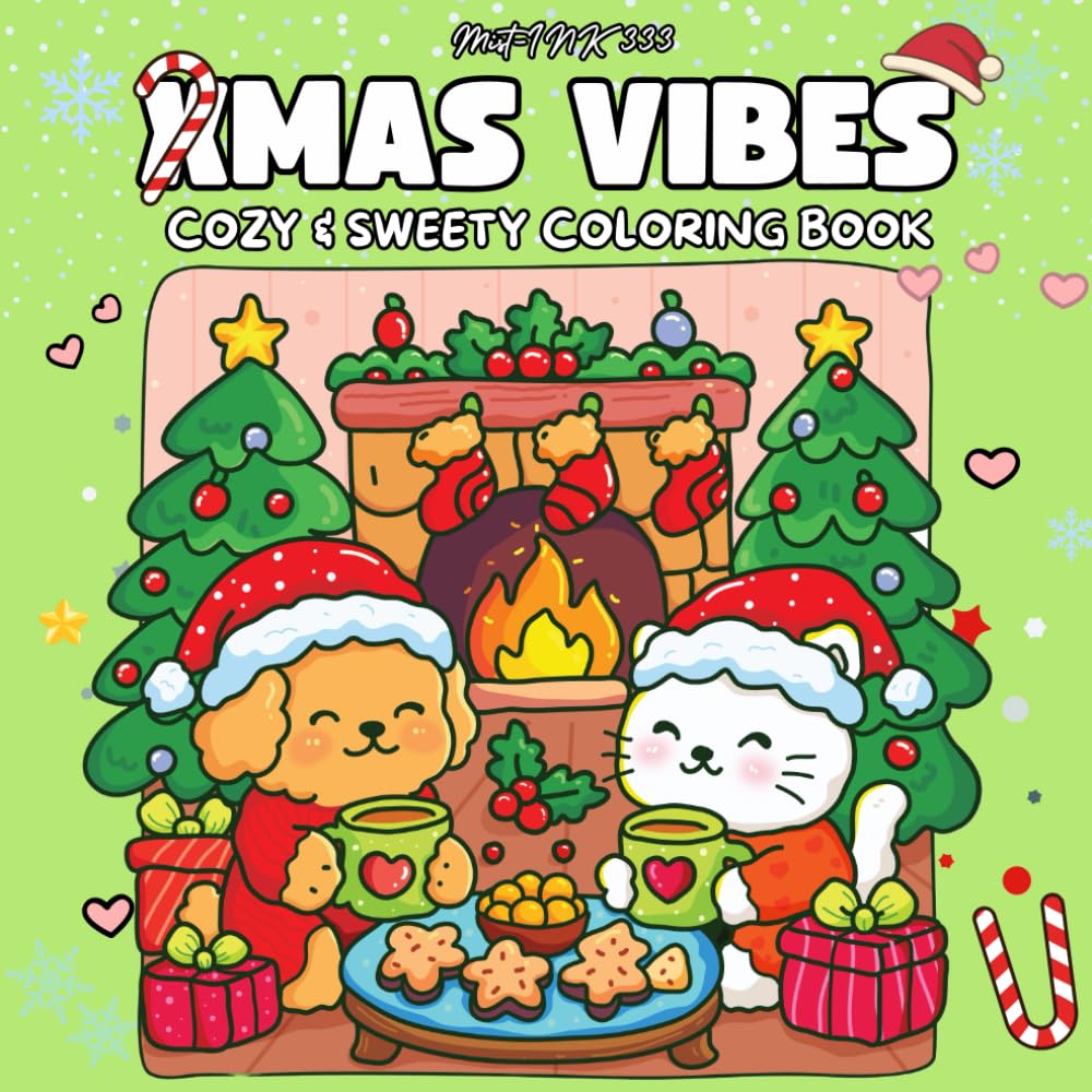 XMAS VIBES:: Coloring Book for Adults and Teens, Cute and Easy Designs for Relaxation and Stress Relief, cozy xmas coloring book (Cute Moments with You)