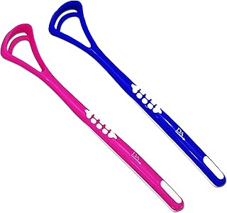 Tongue Scraper Cleaner x 2 ~ Dark Blue & Pink